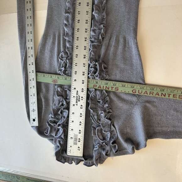 Trend Womens Cardigan Sweater Italy Cashmere Merino Wool Open Front Small Grey - Picture 5 of 6